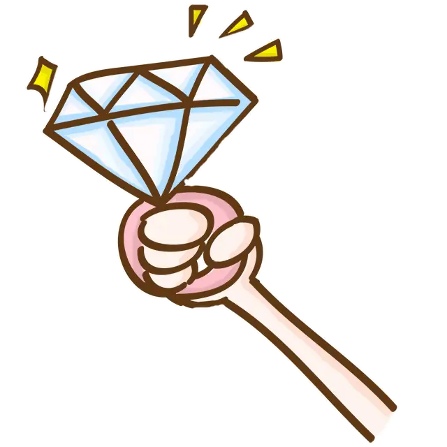Hand Holding a Sparkling Diamond