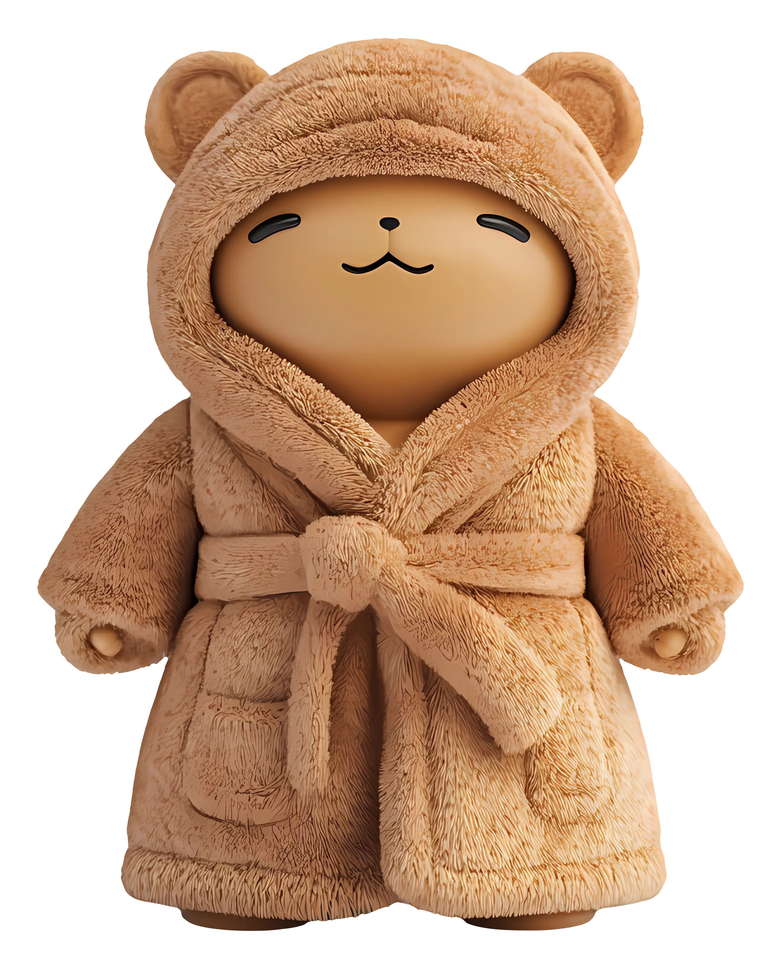 Cute Brown Bear in Cozy Robe