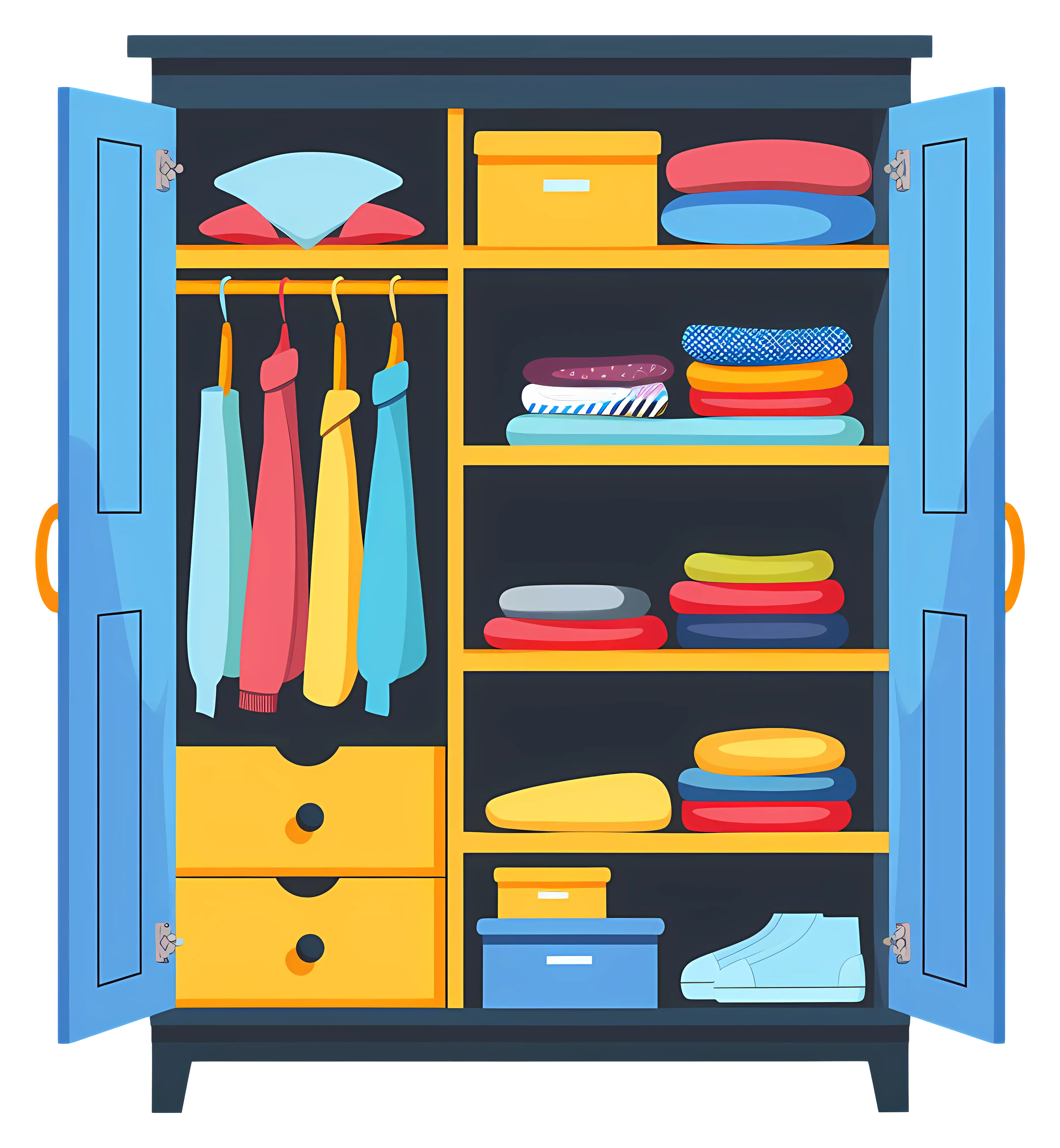 Neatly Organized Wardrobe