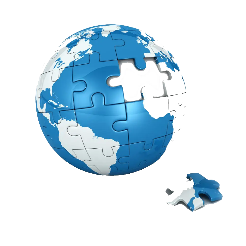 Earth Globe Puzzle with Missing Piece