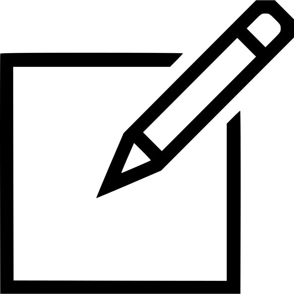 Pencil and Square Outline Icon