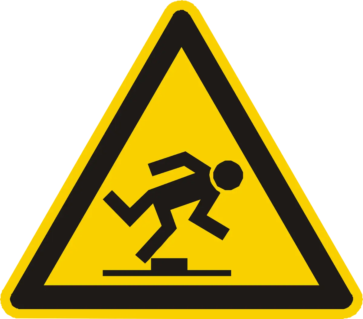 Yellow Slippery Floor Warning Icon