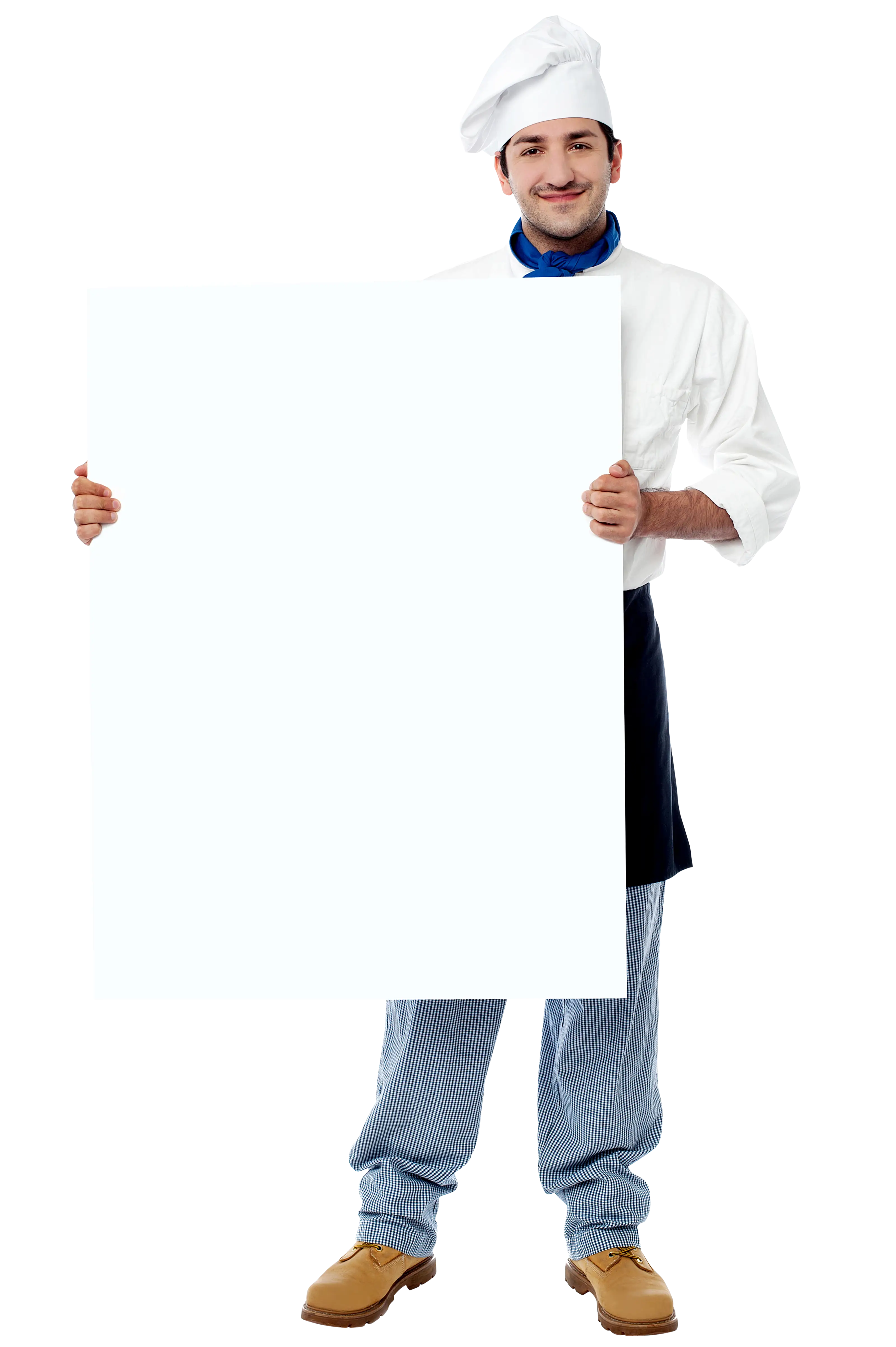Chef Holding Blank Sign