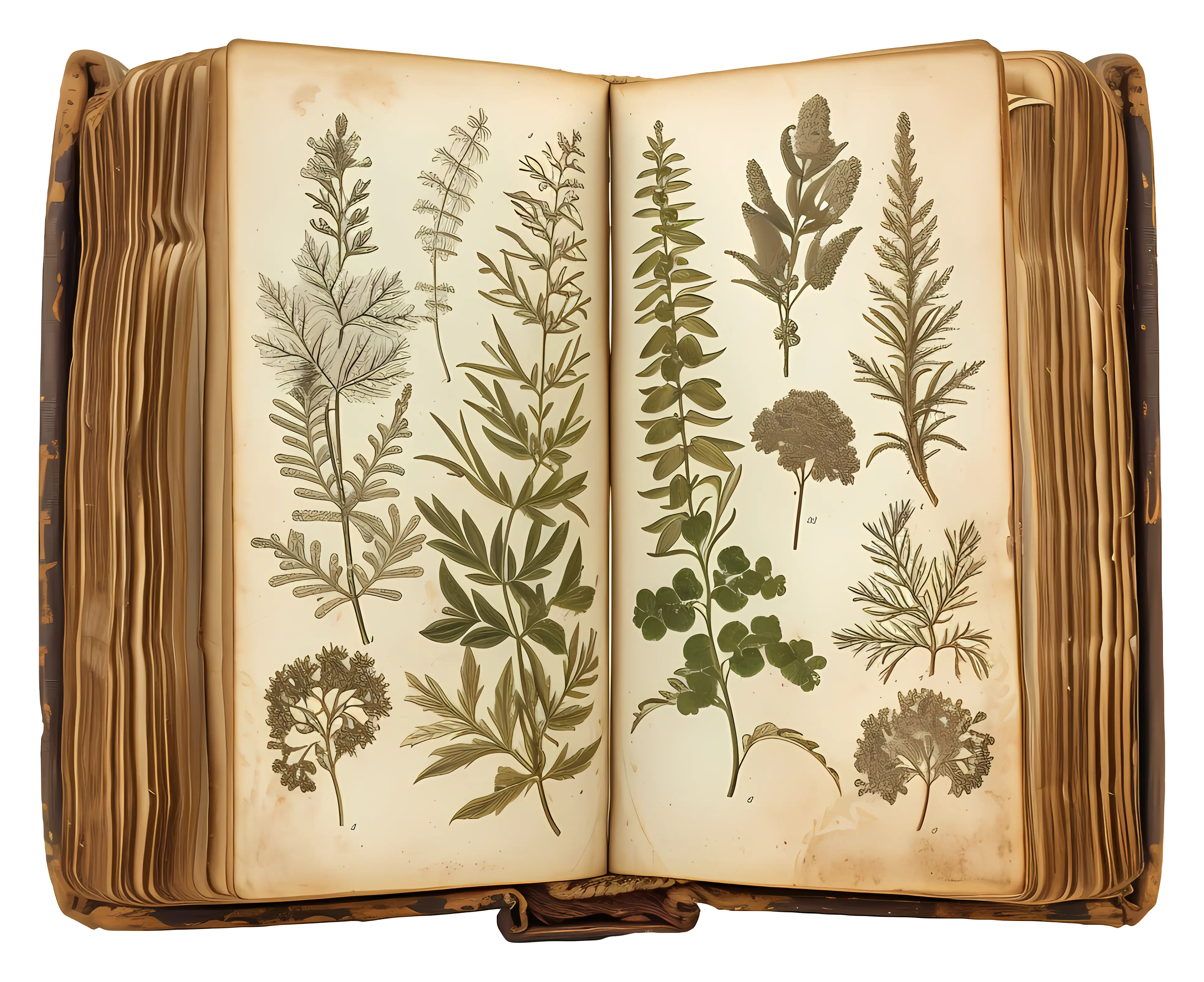 Antique Botanical Illustration Book
