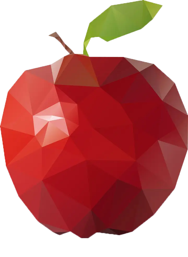 Low-Poly Red Apple Design