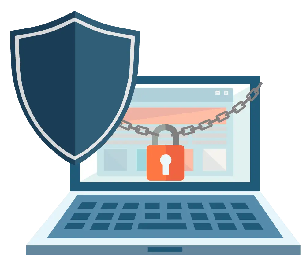 Cybersecurity Concept with Locked Laptop