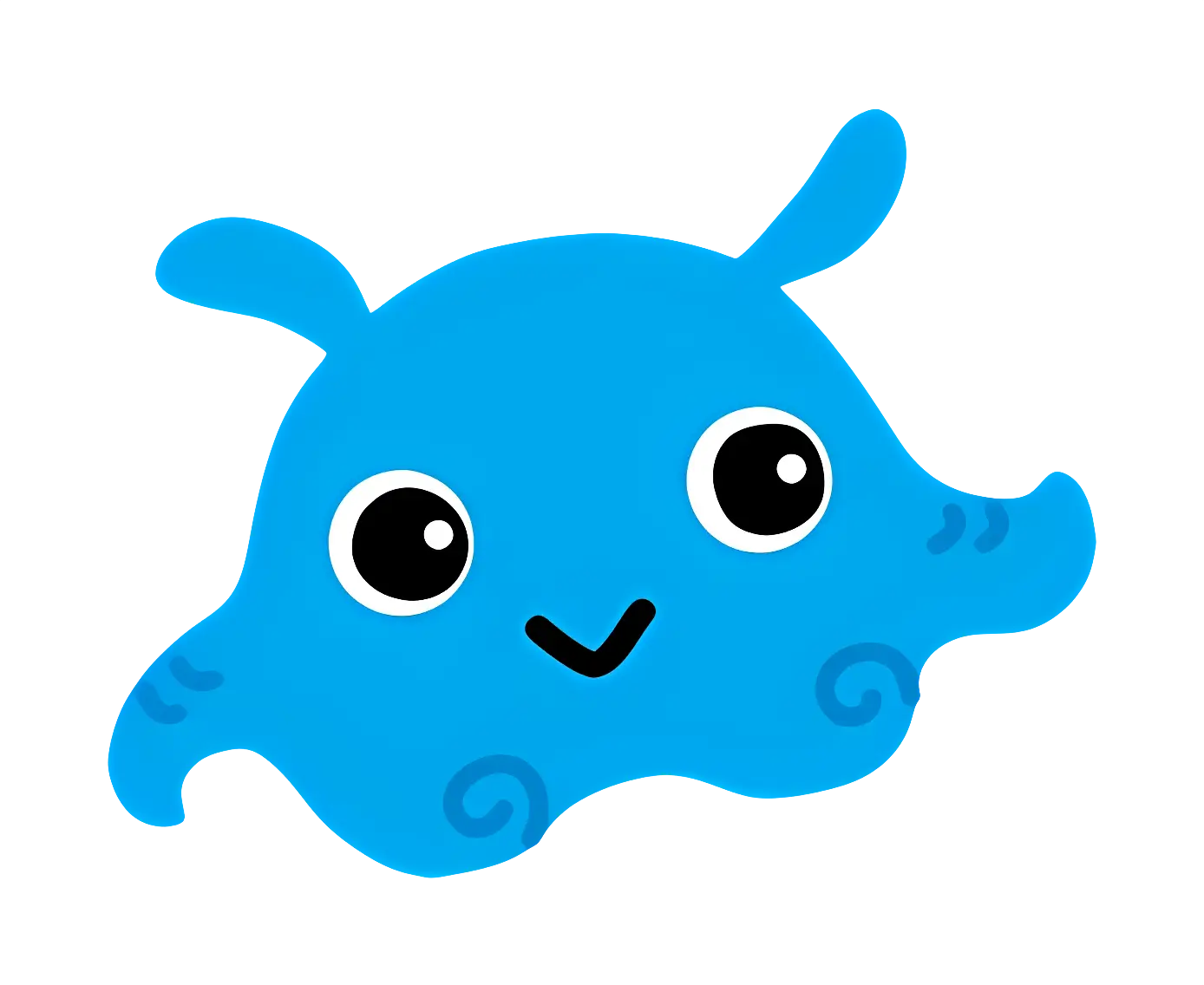 Blue Smiling Jelly Creature Illustration