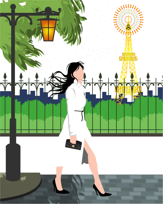 Stylish Woman Walking in the City