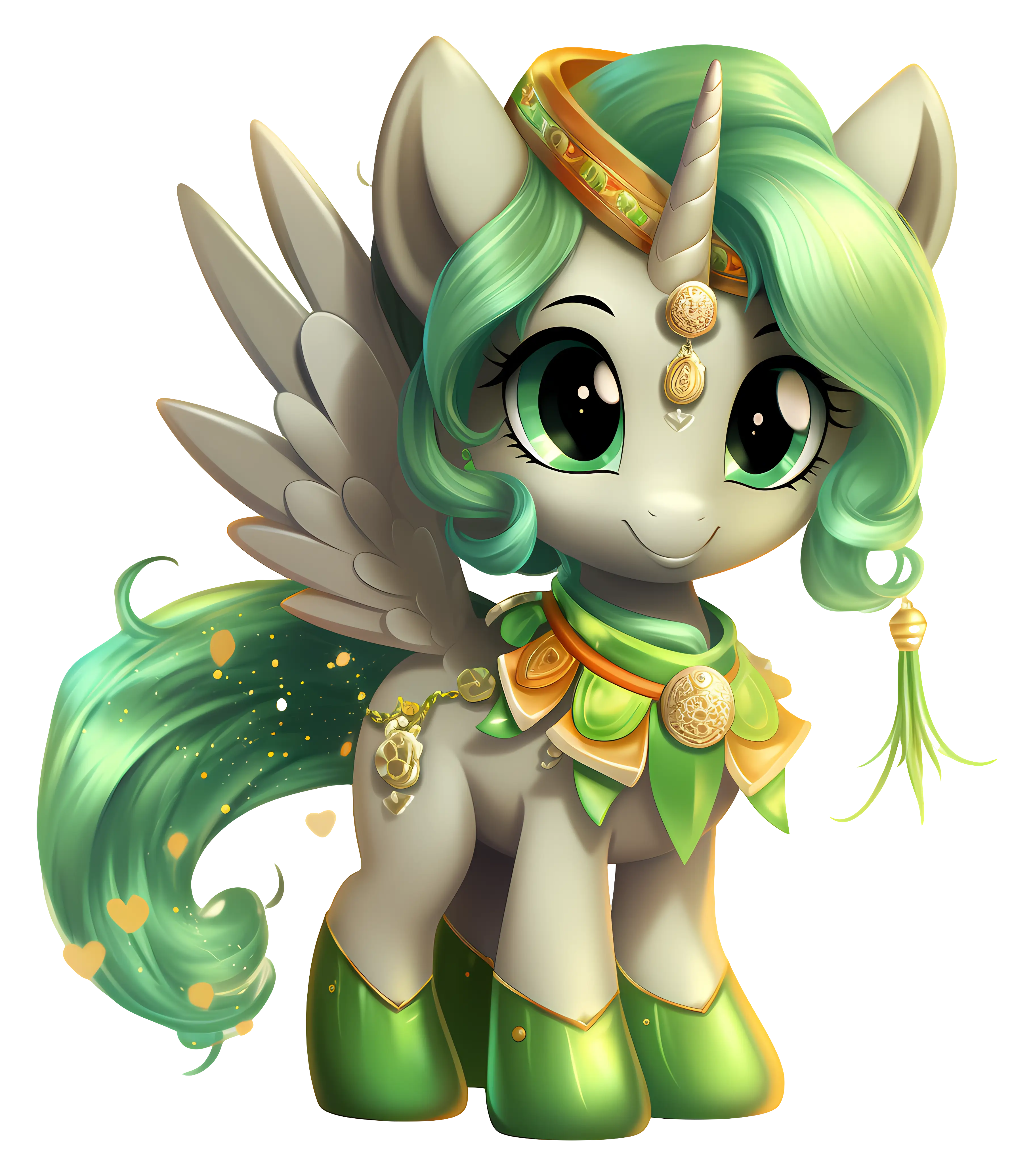 Magical Green Pony Cartoon Character