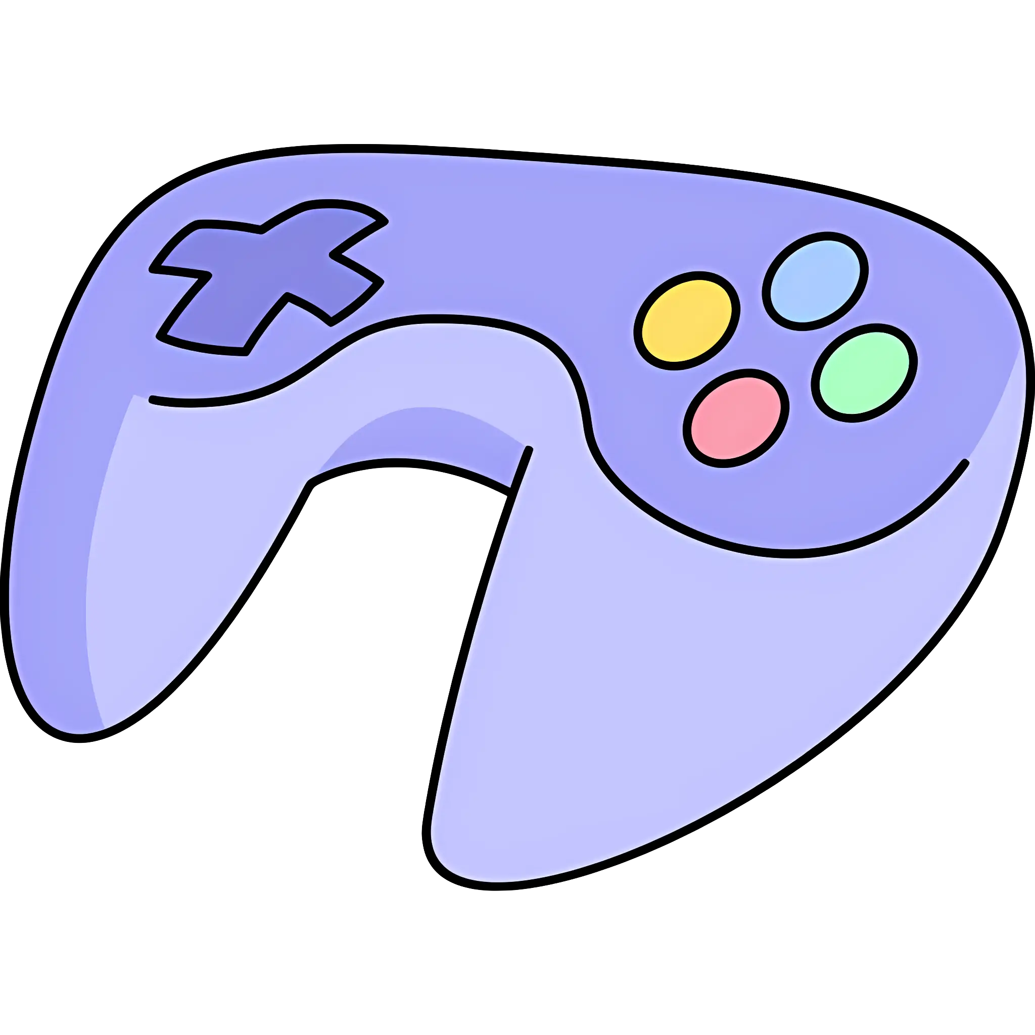 Purple Game Controller with Colorful Buttons