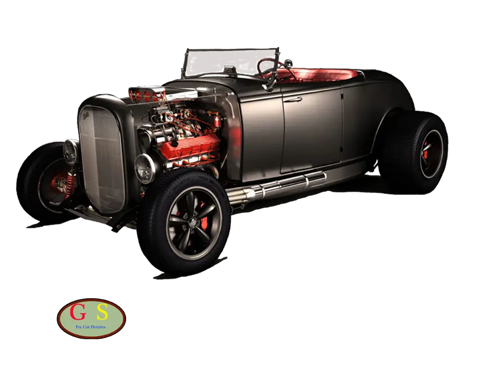 Classic Vintage Car with Exposed Engine