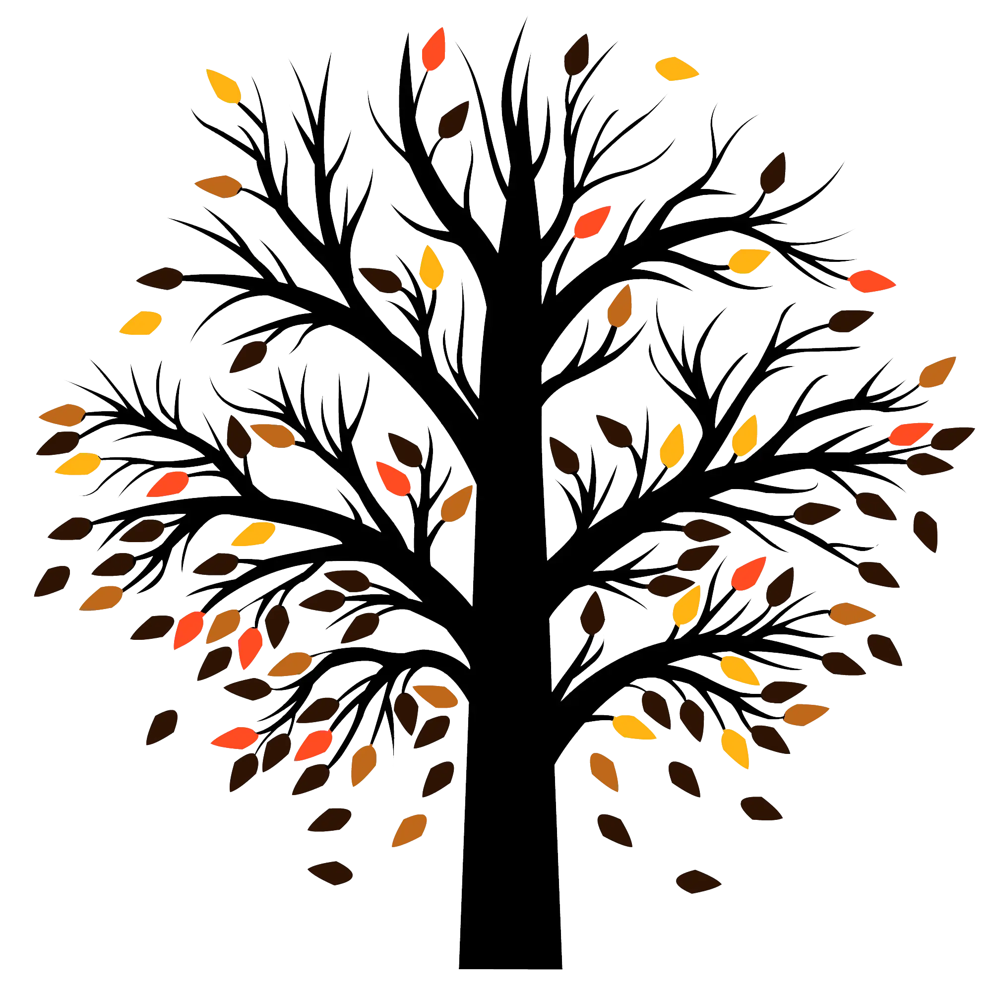 Autumn Tree with Falling Leaves