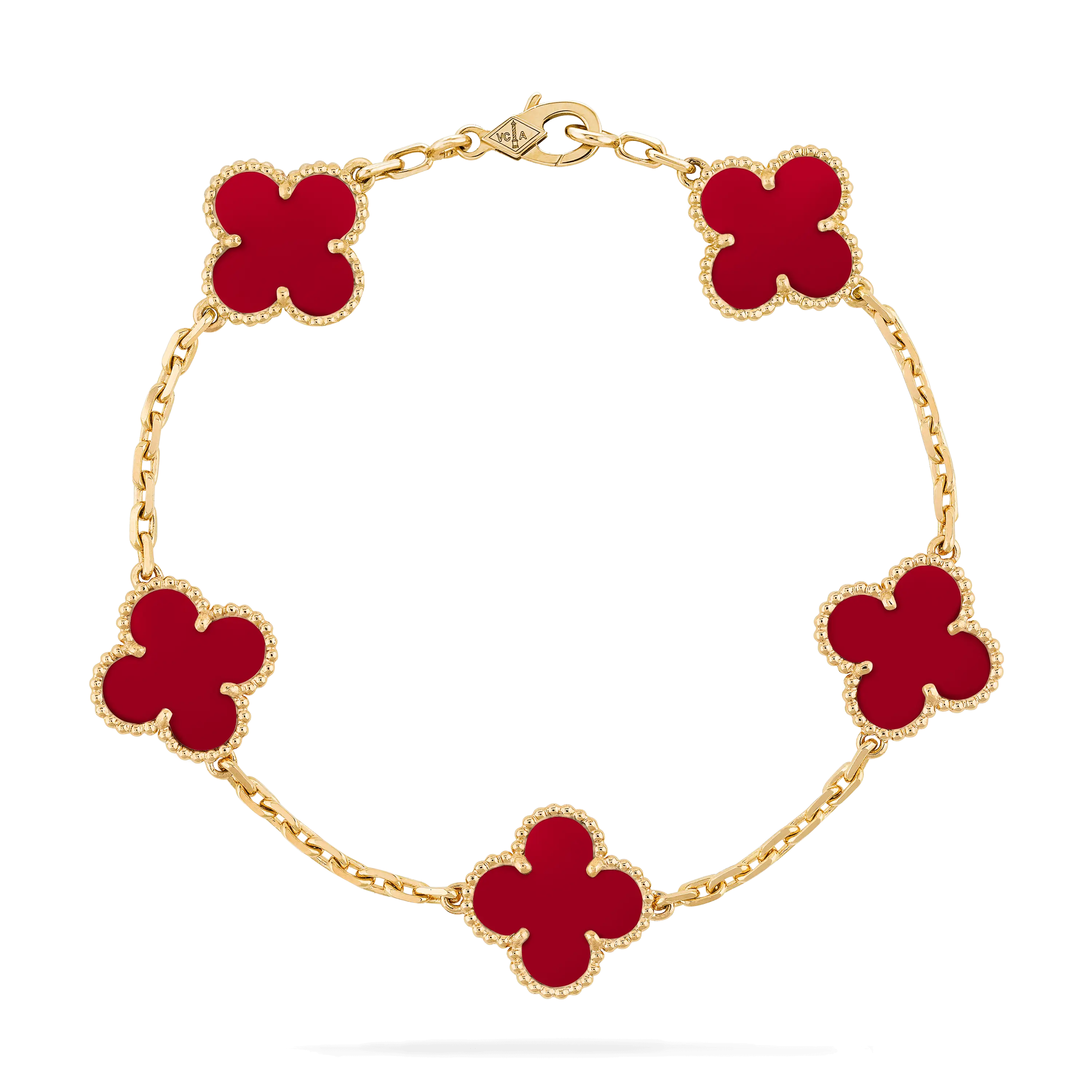 Elegant Bracelet with Red Flowers
