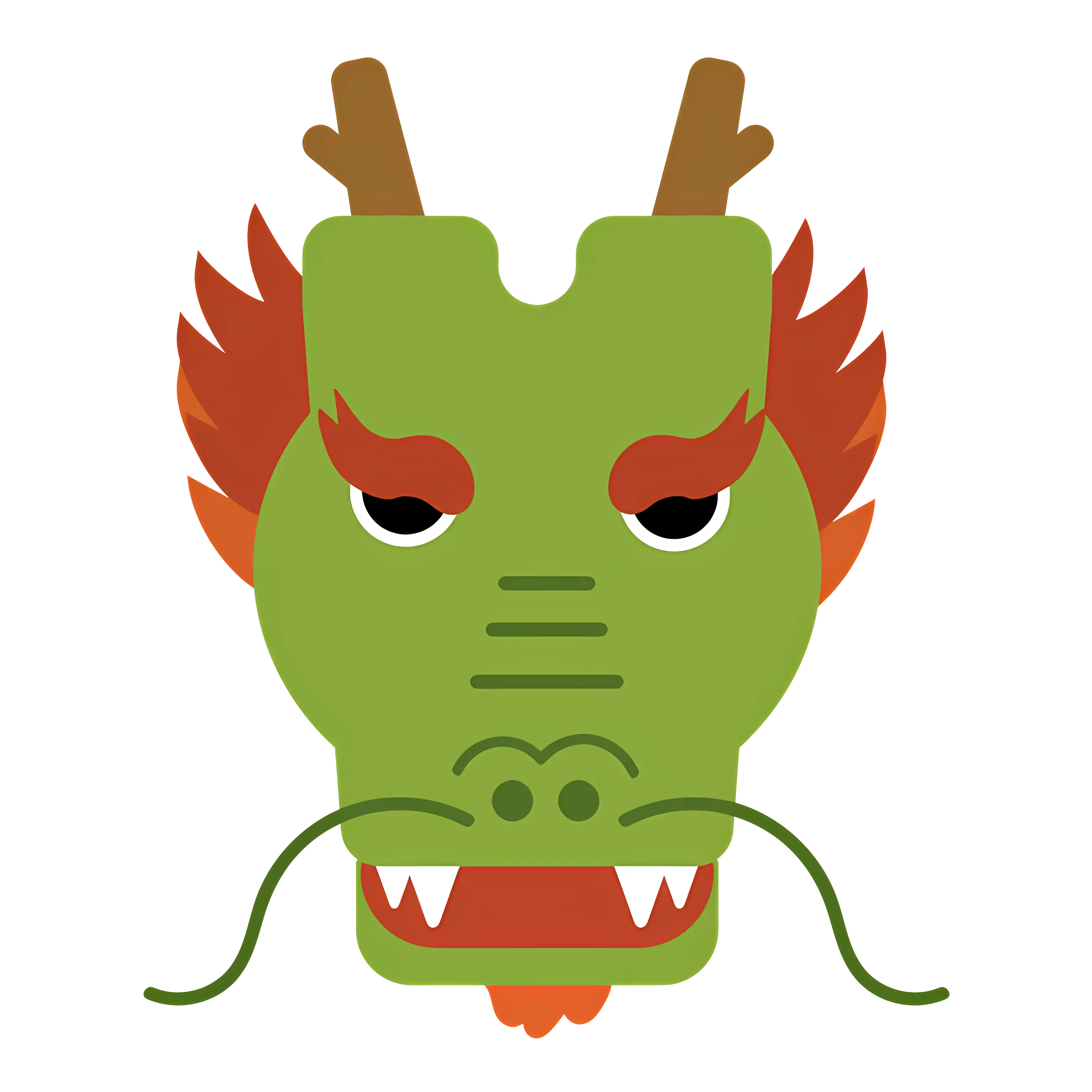 Green Dragon Head Illustration