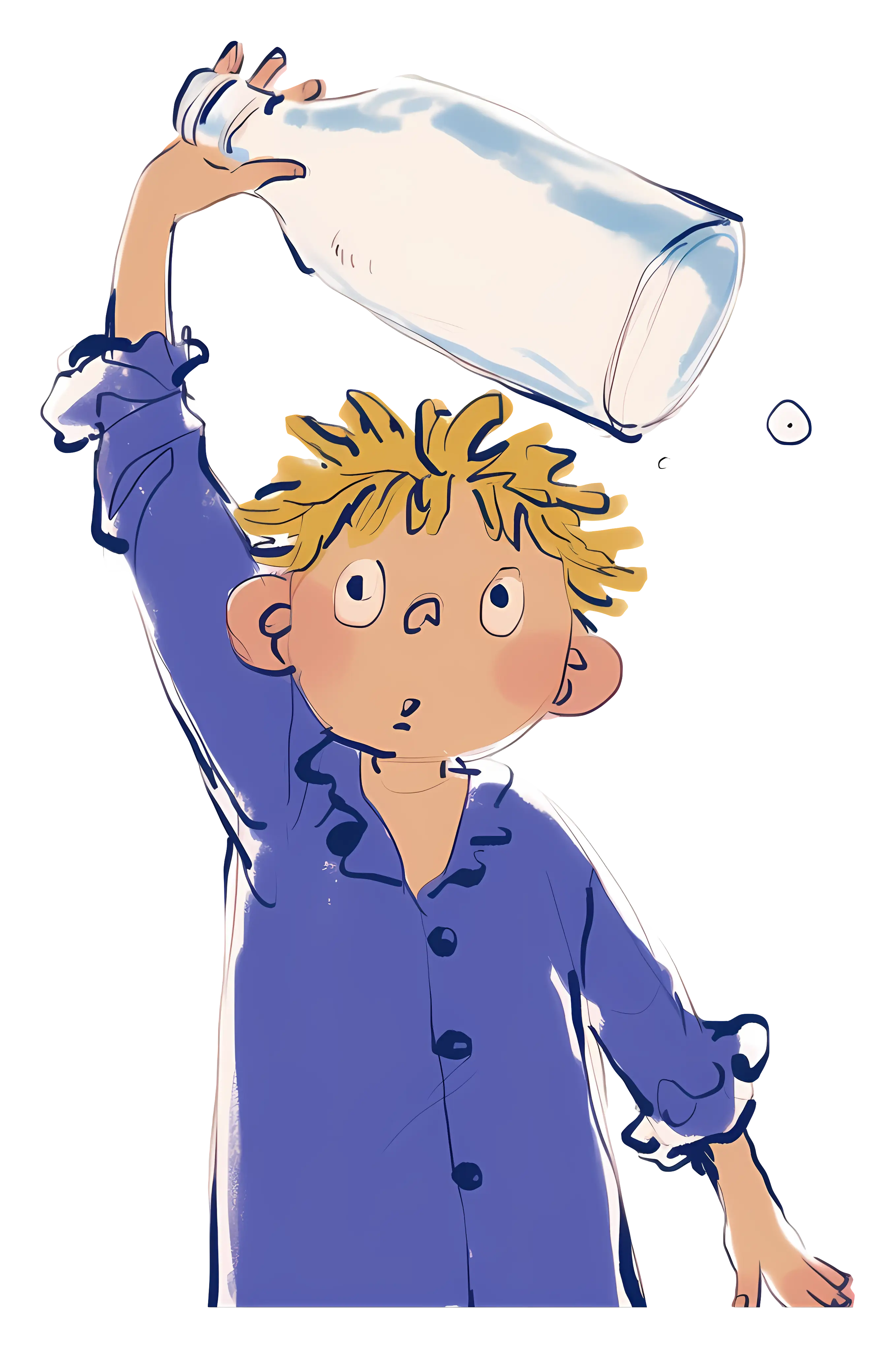 Surprised Boy with Bottle