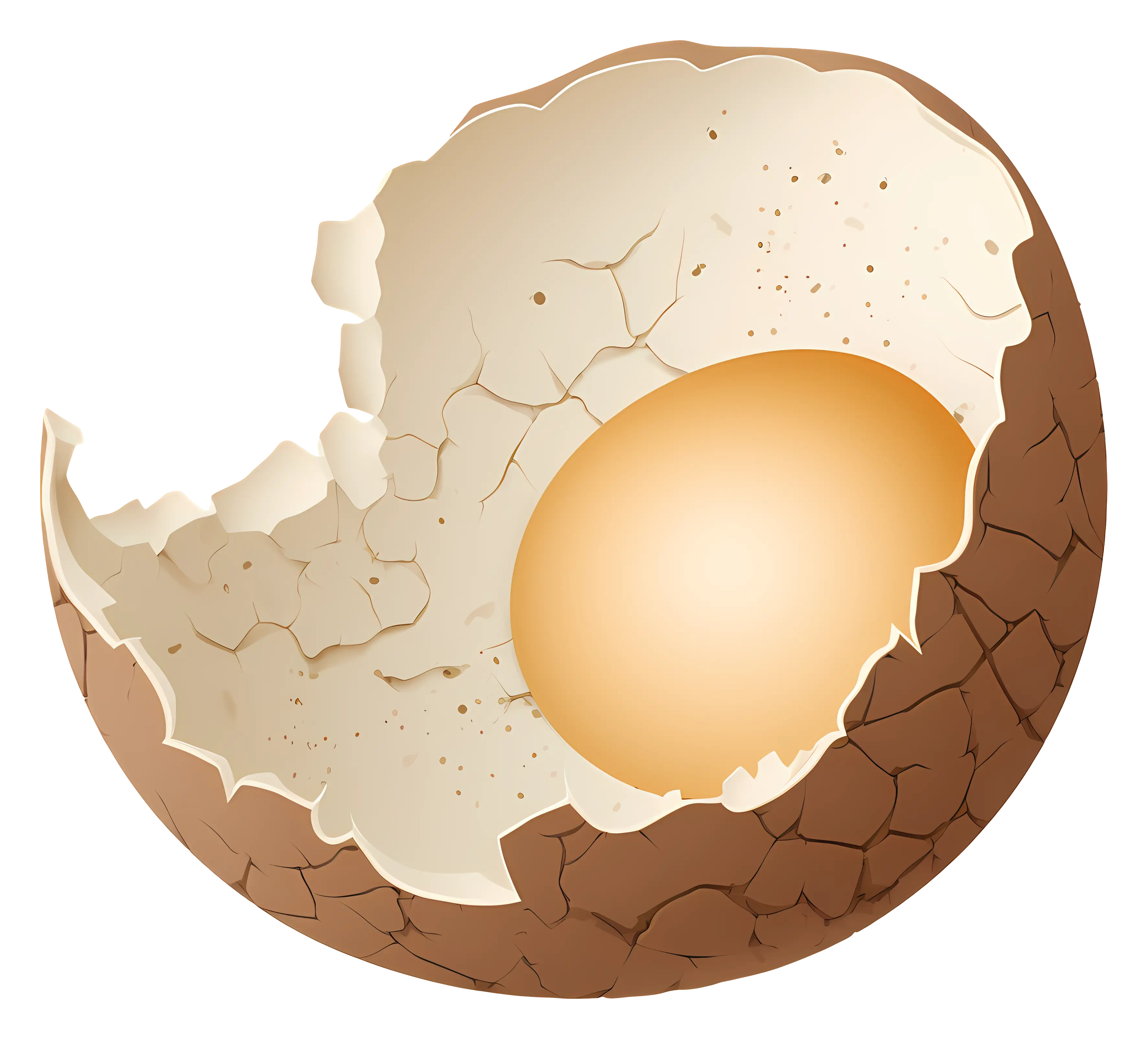 Cracked Eggshell with Yolk
