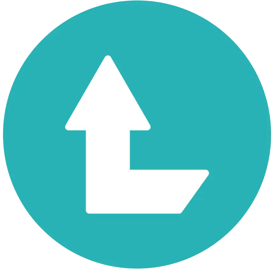 Up Left Arrow Symbol in Blue Circle