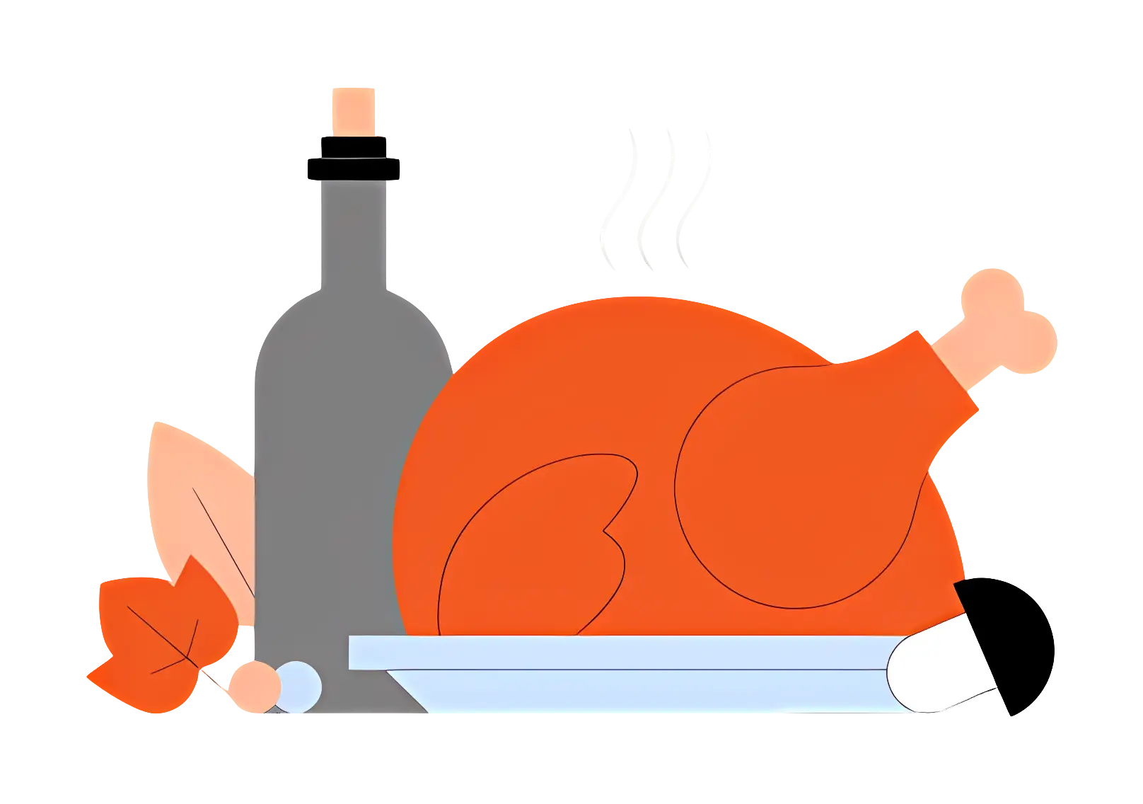 Roast Chicken with Wine Bottle