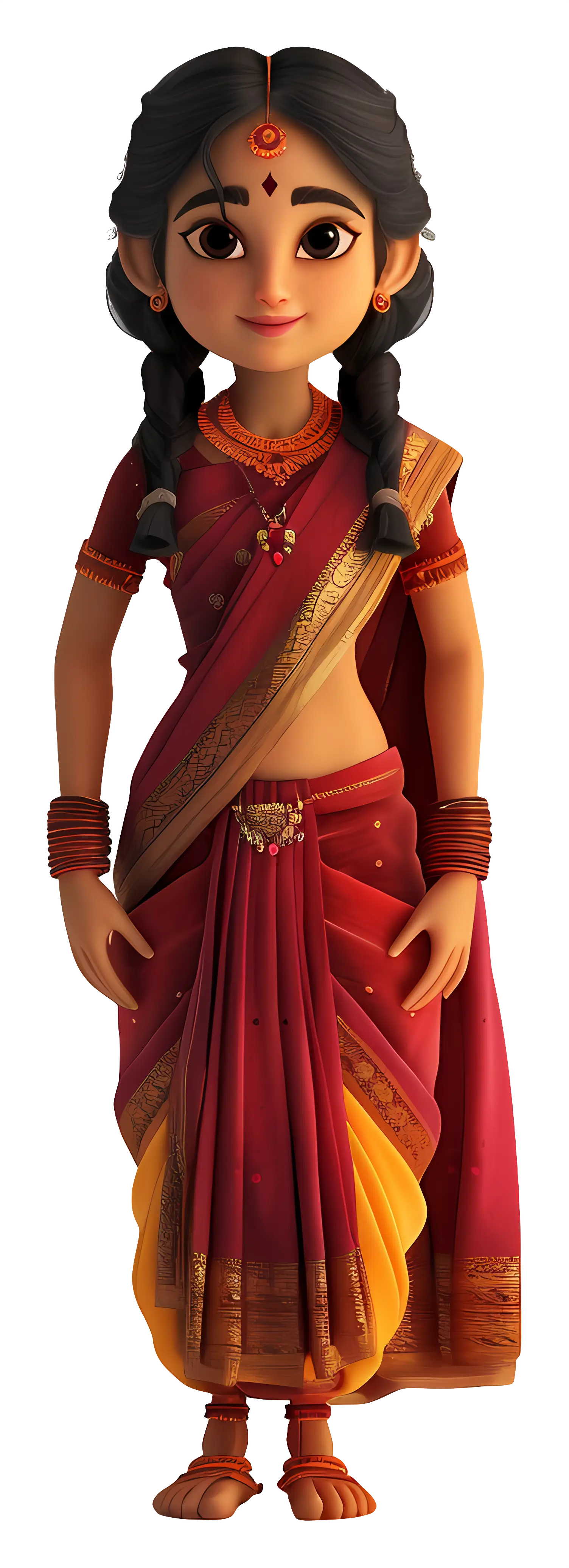 Woman in Traditional Indian Saree