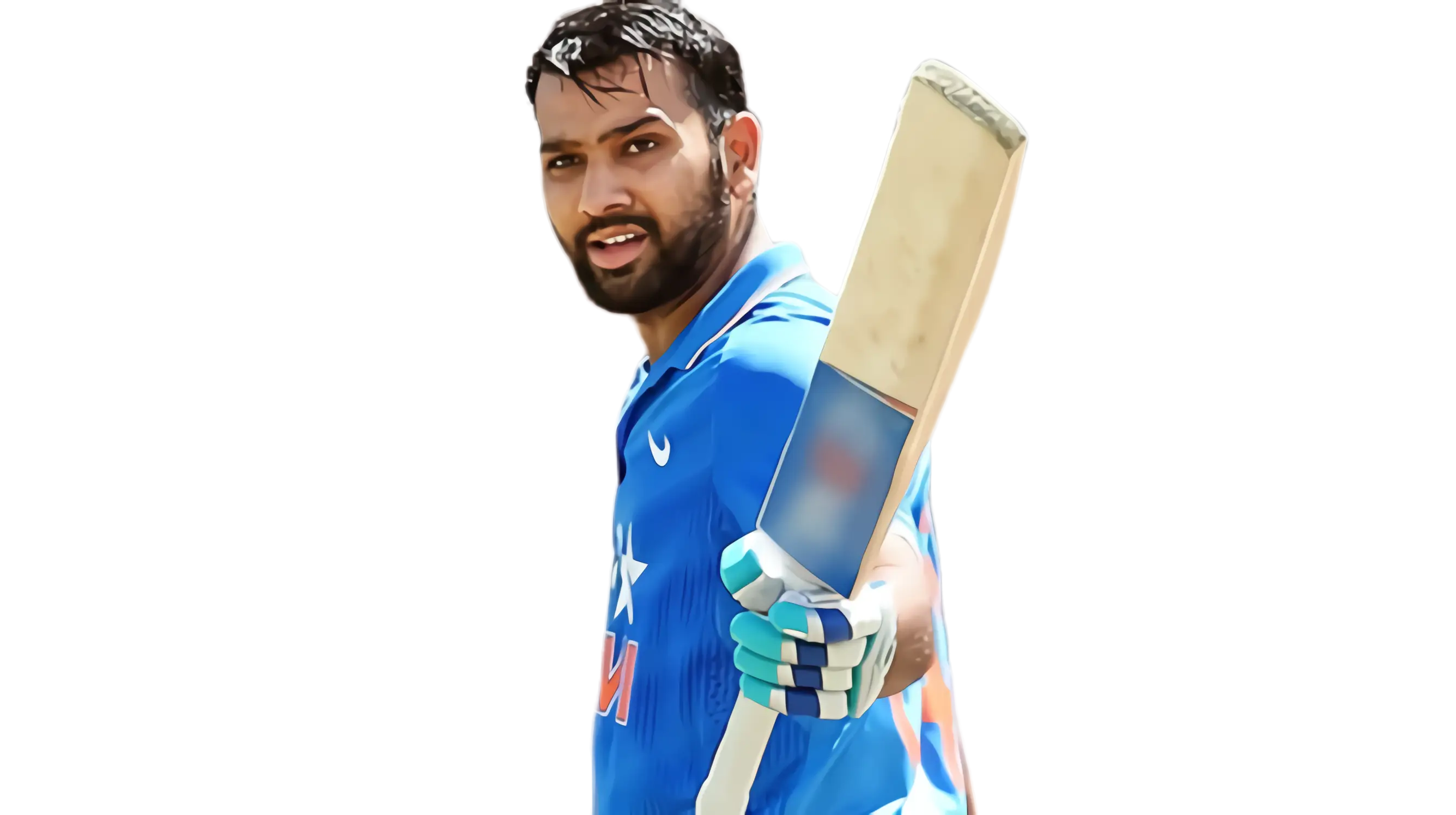 Cricketer Holding Bat