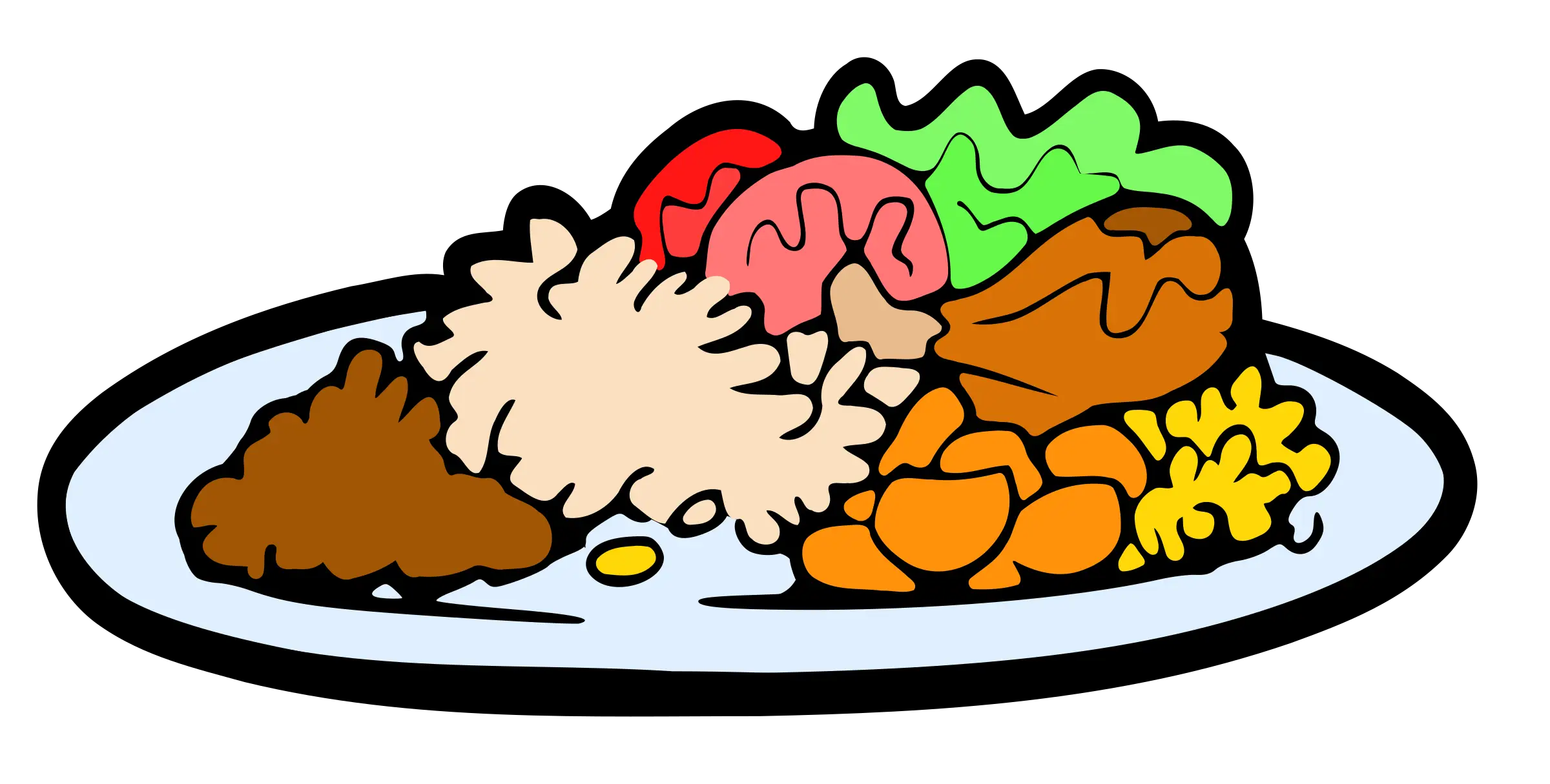 Colorful Cartoon Food Platter