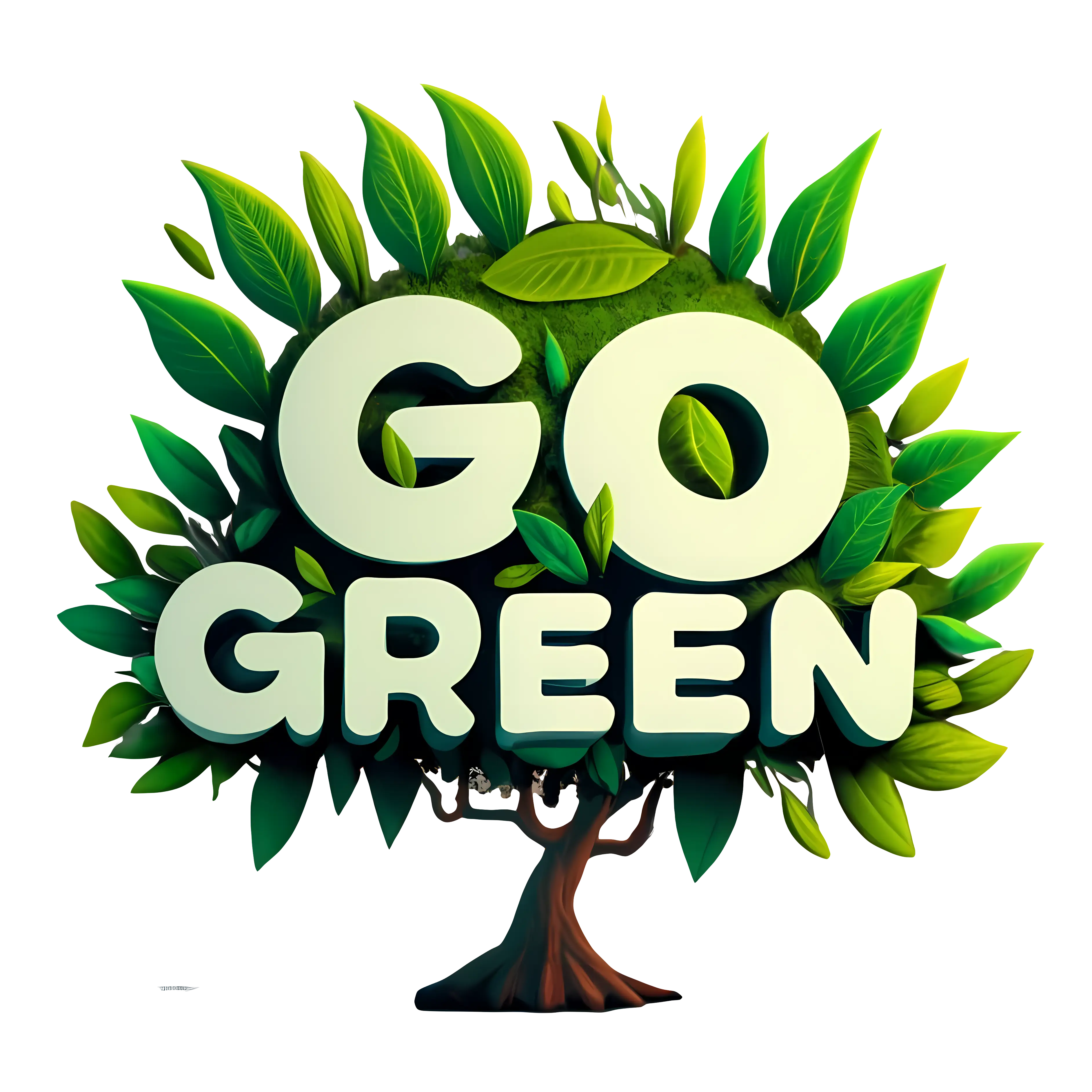 Go Green Slogan with Tree