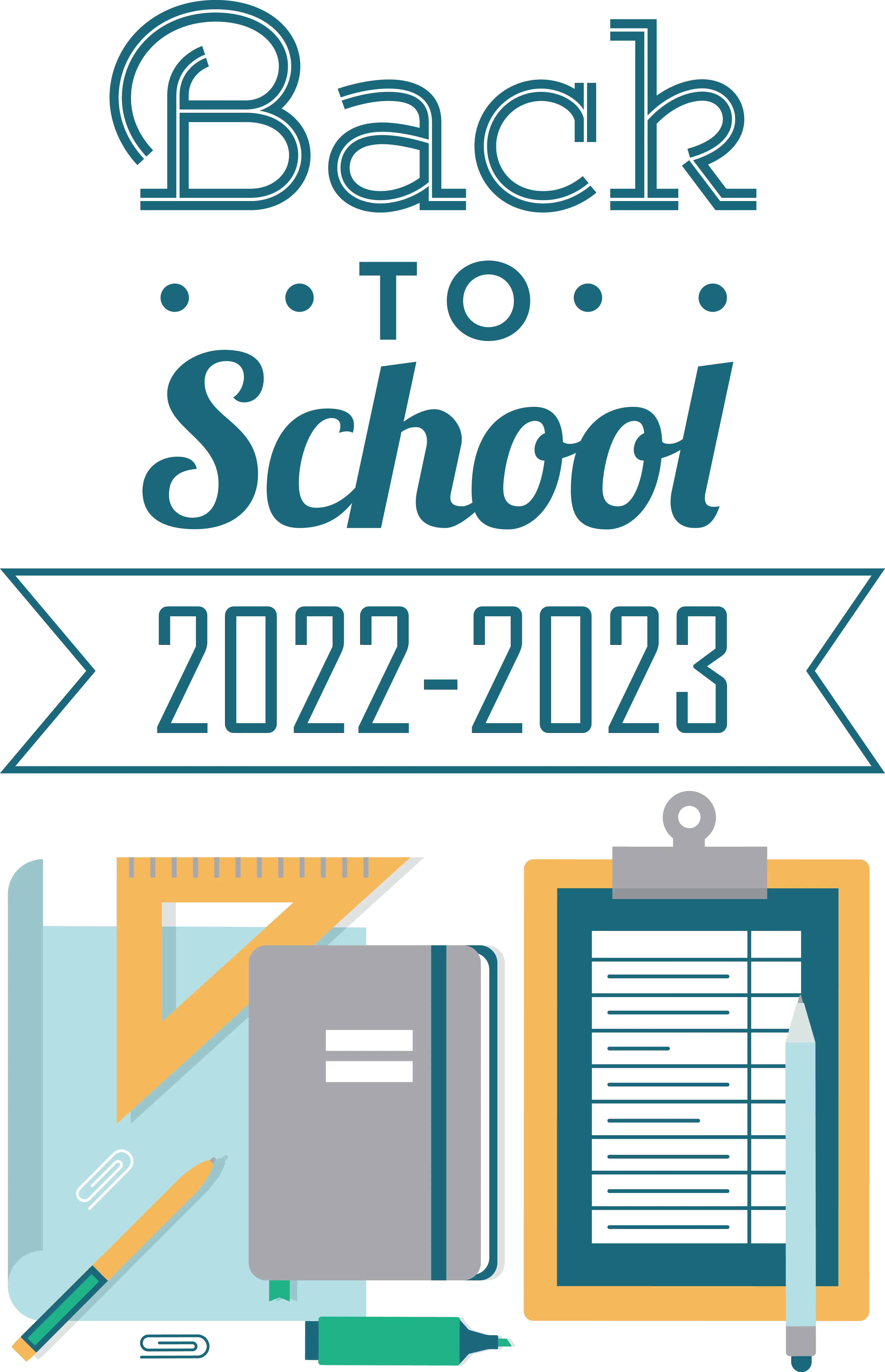 Back to School Graphic with Supplies 2022-2023