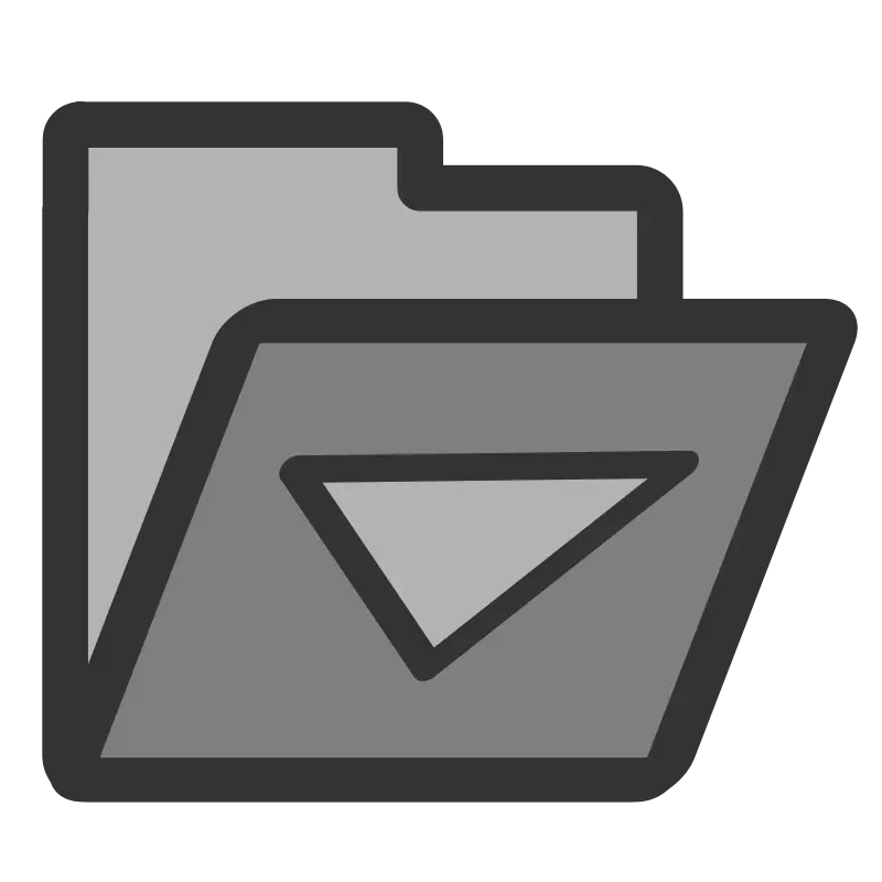 Gray Folder Icon with Arrow