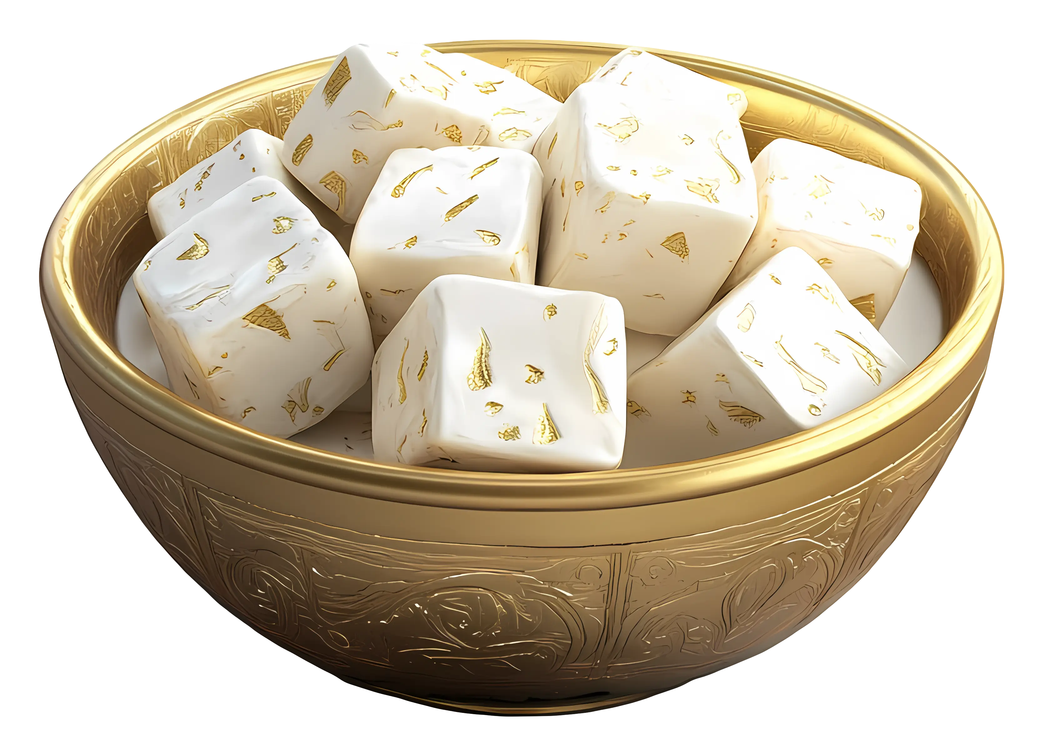 Luxurious Gold Bowl with Sweets
