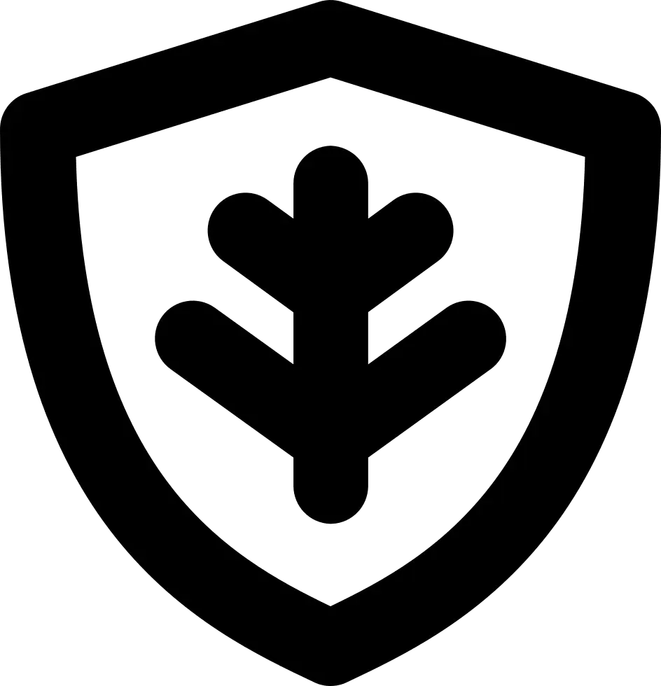 Eco-Friendly Shield Icon with Leaf