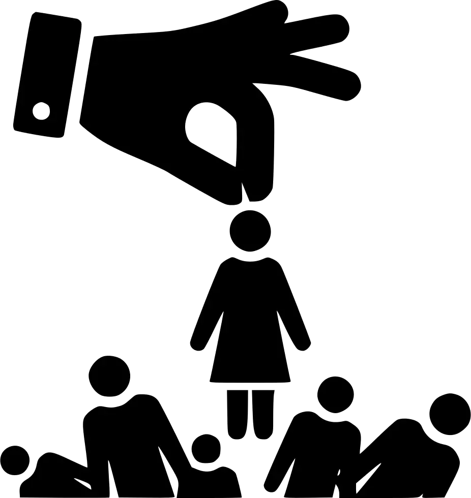 Hand Picking Person from Group Icon