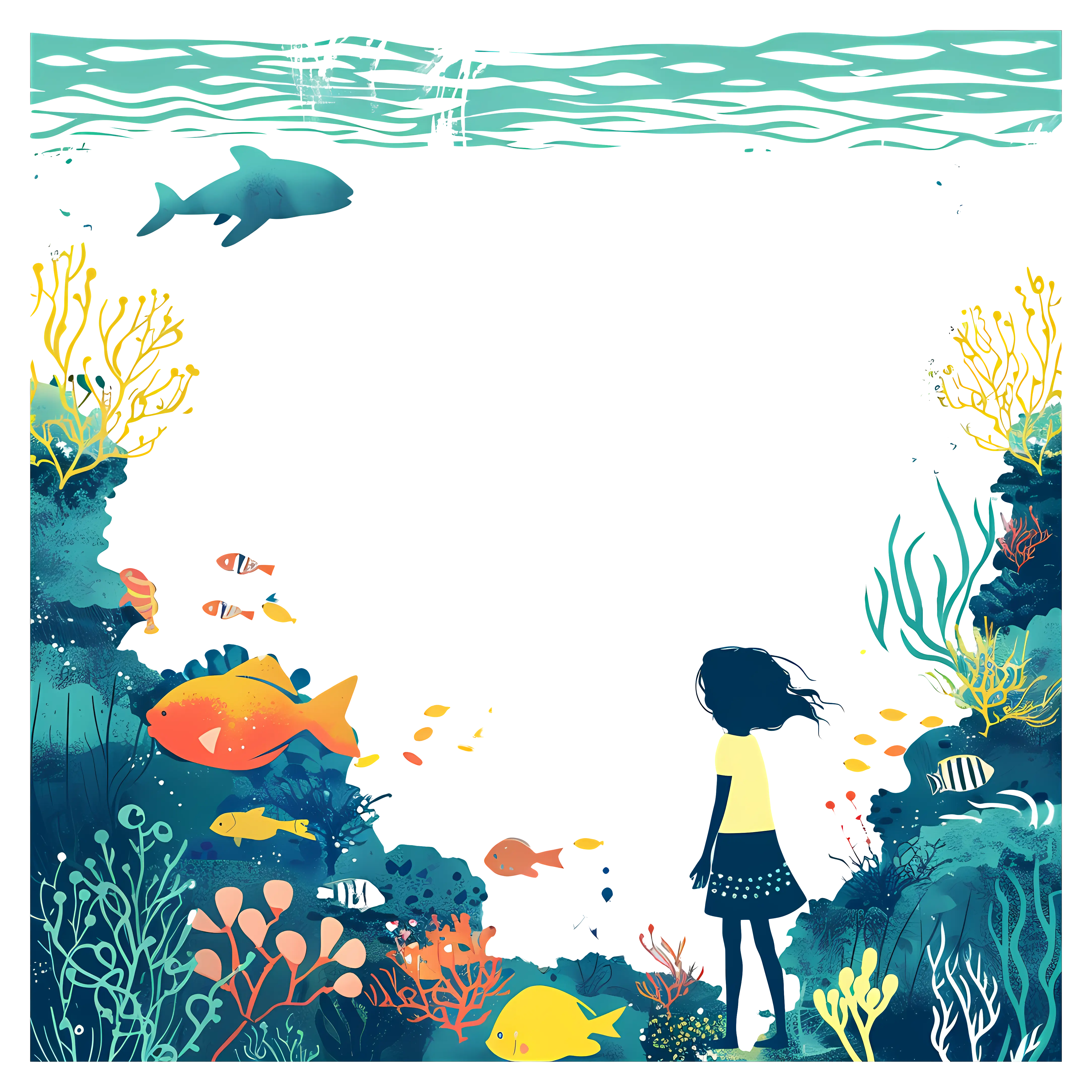 Underwater Scene with Fish and Coral