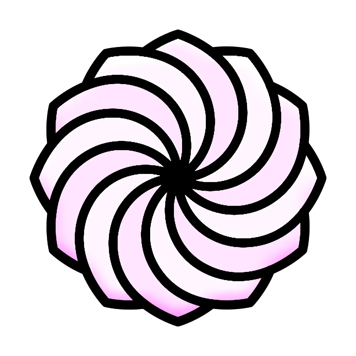 Pink and Black Spiral Flower Design