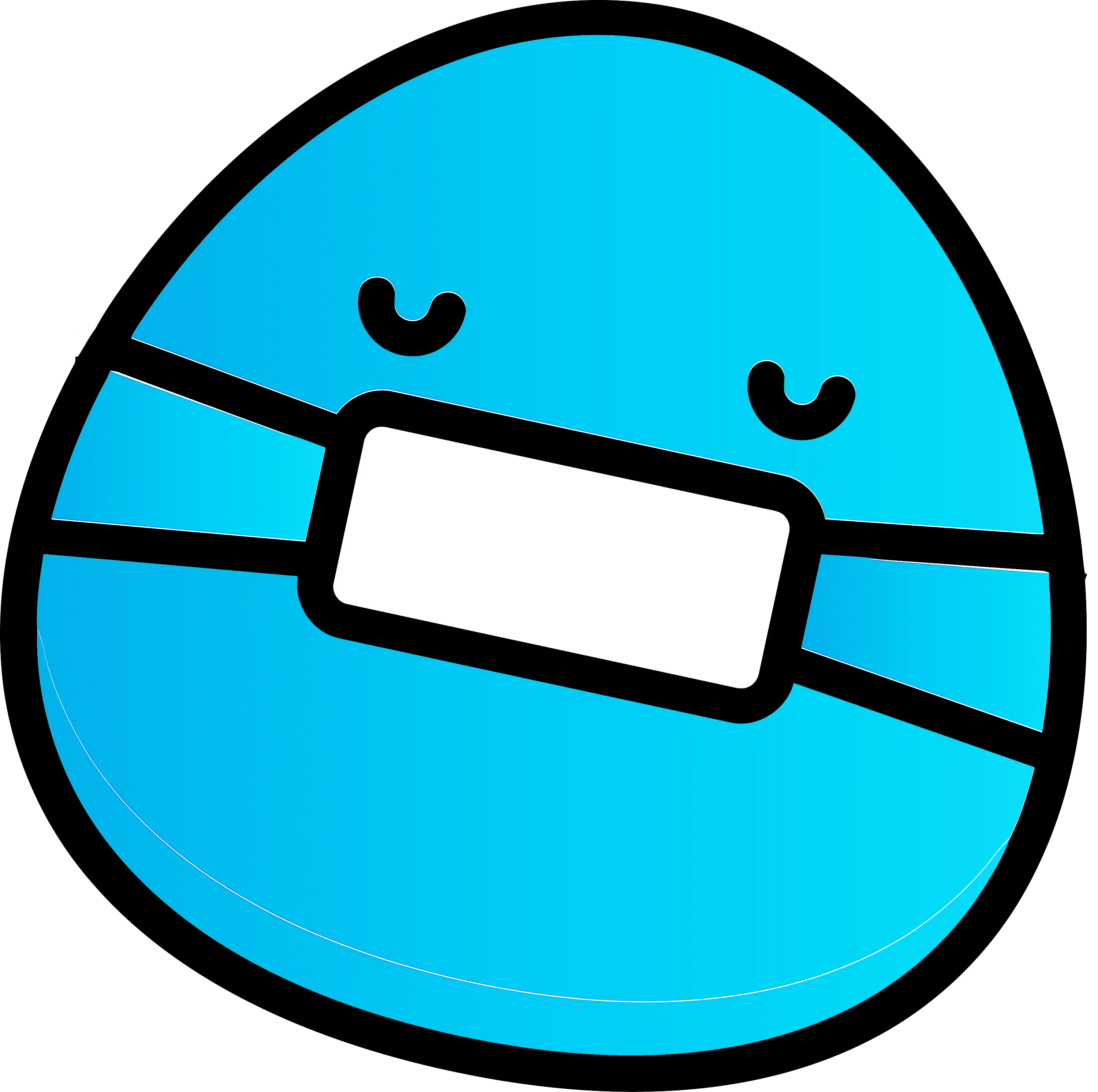 Blue Egg Wearing Mask Illustration