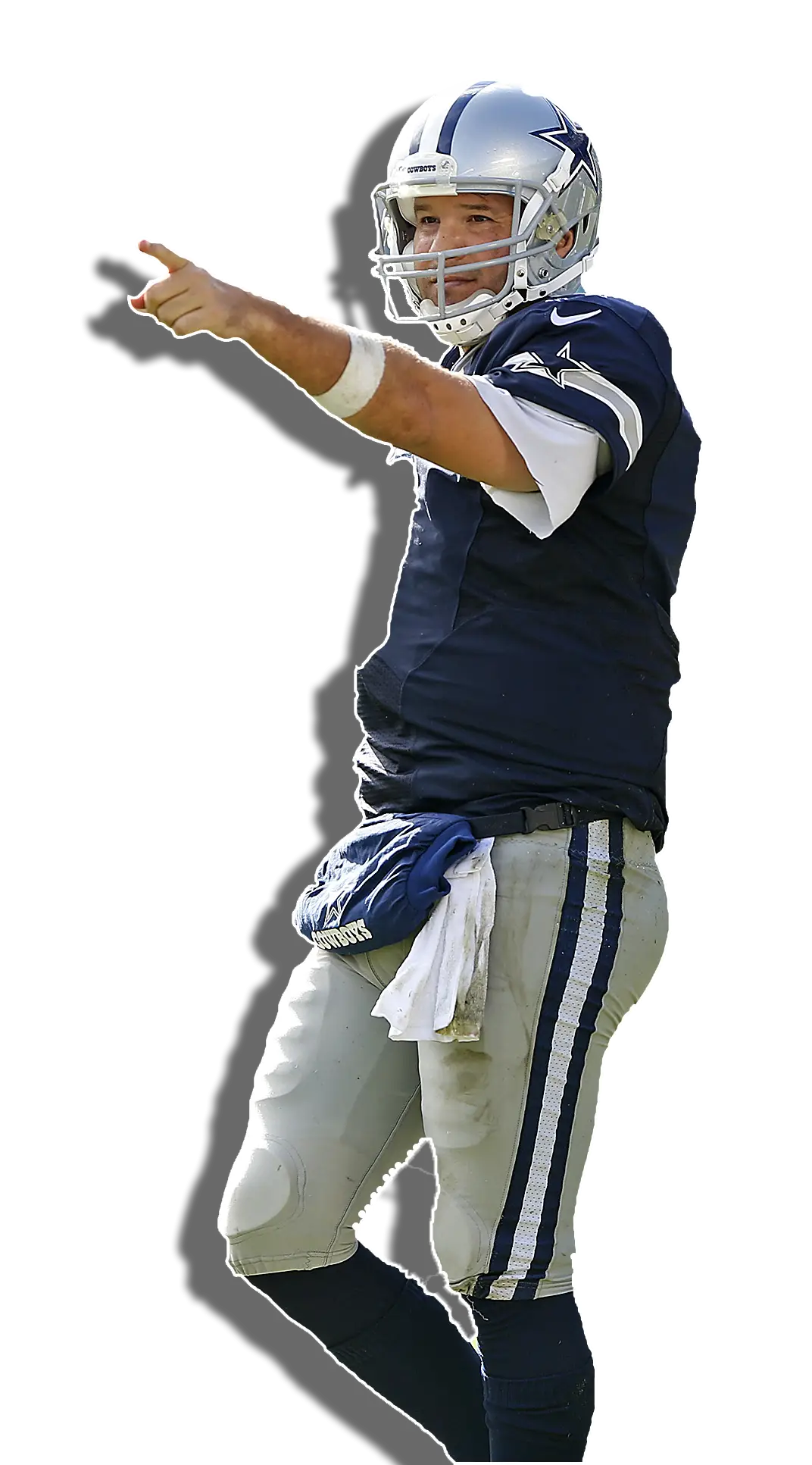 Football Player Pointing in Action
