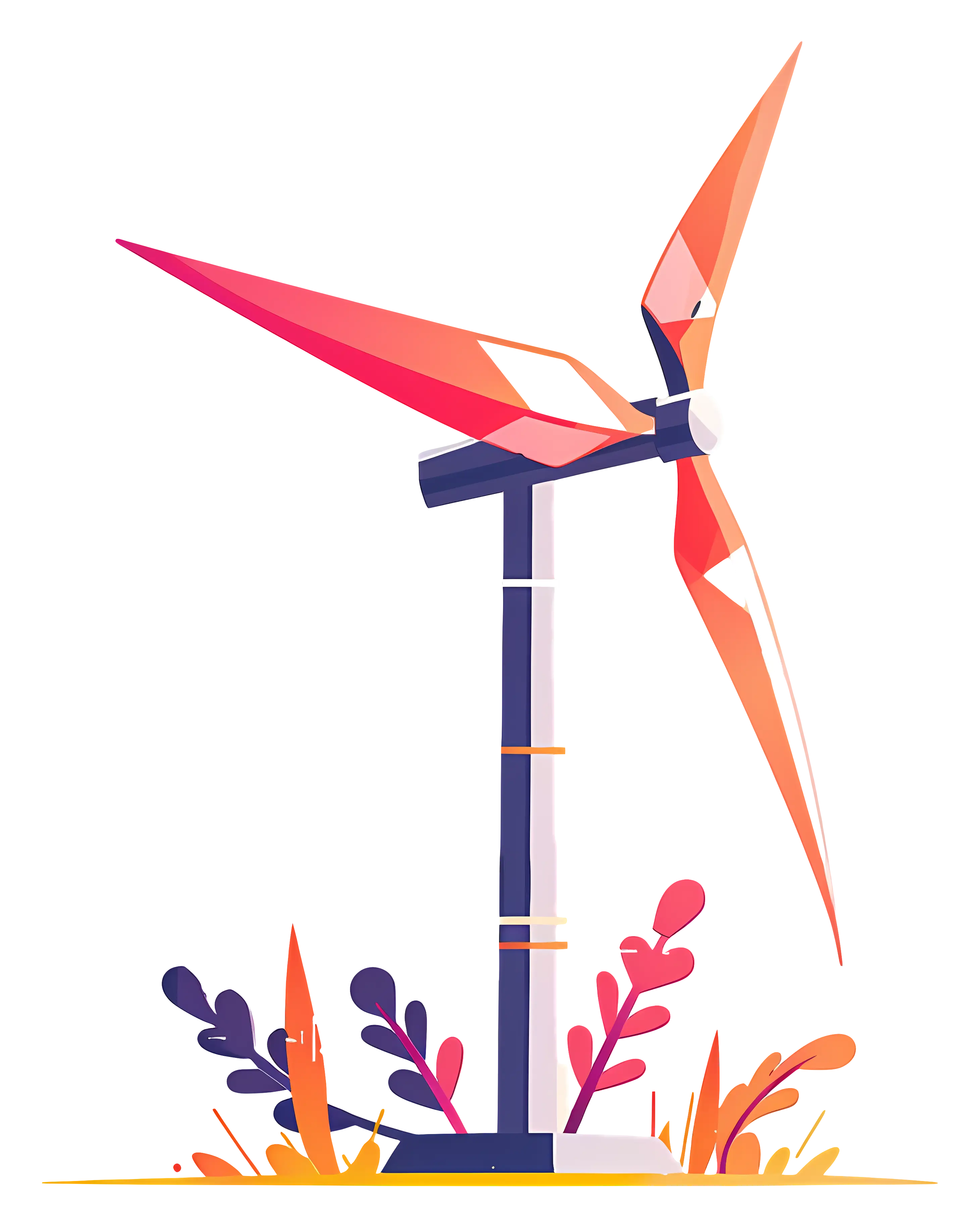 Colorful Wind Turbine Illustration
