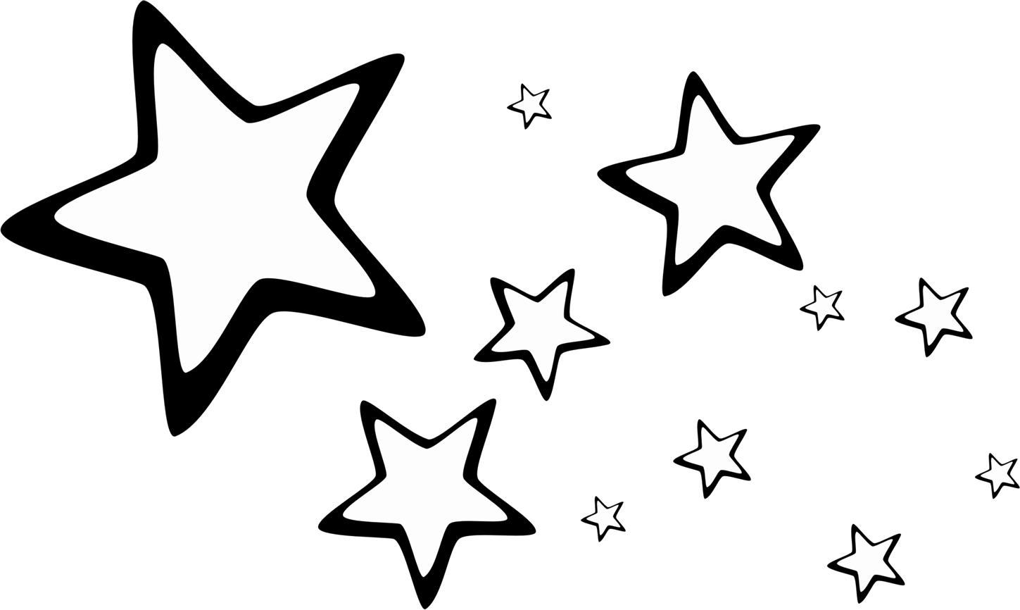 Black and White Star Outlines