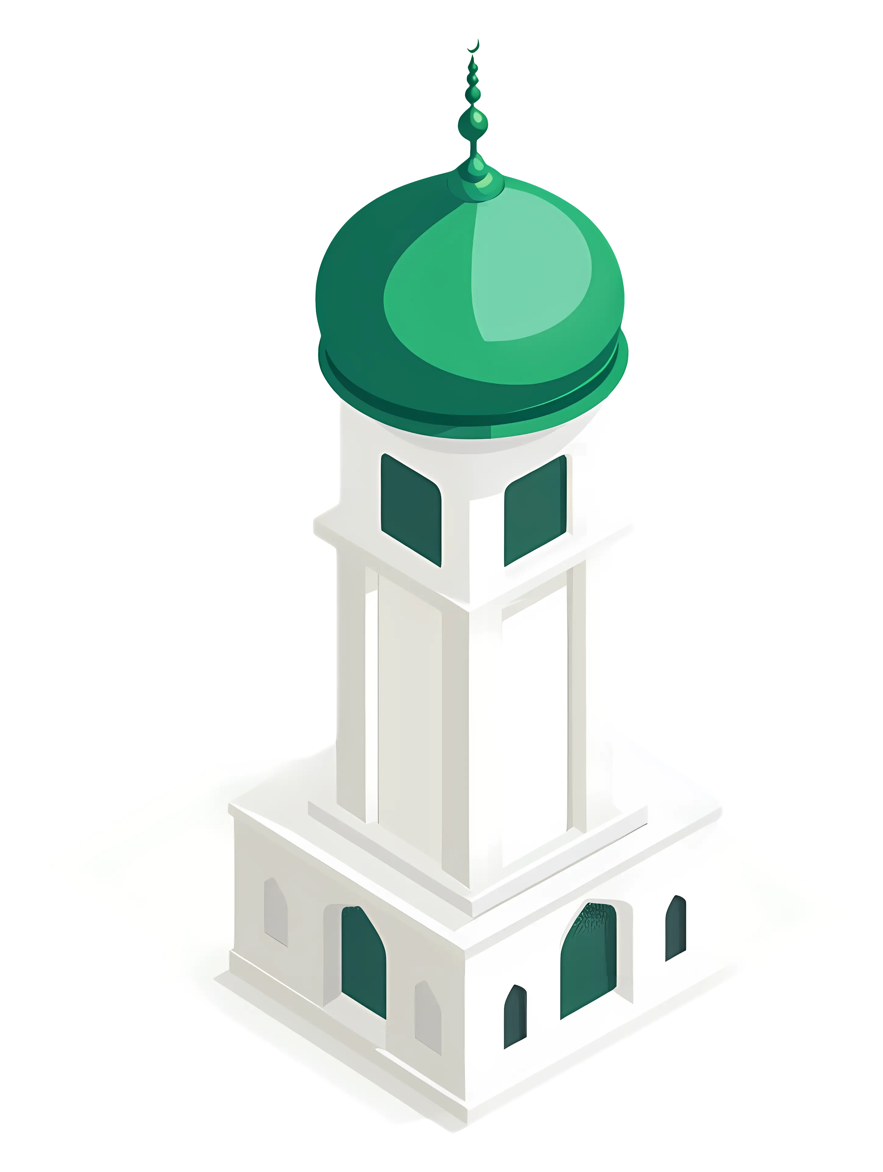 Green Dome Tower Illustration