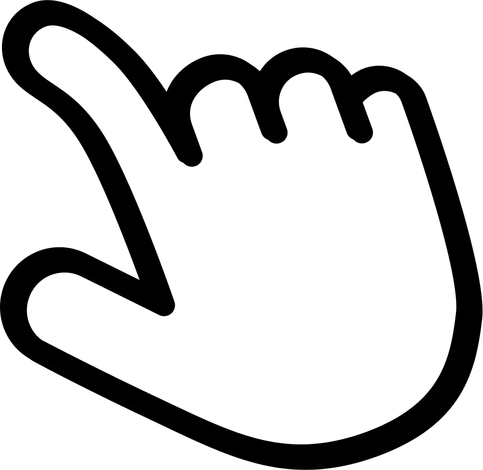 Outlined Hand Gesture Symbol for Click