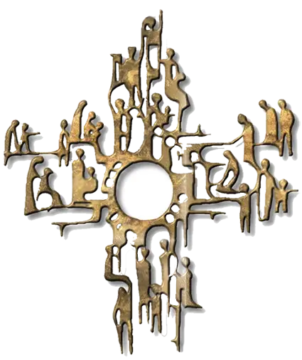 Abstract Metal Sculpture with Figures