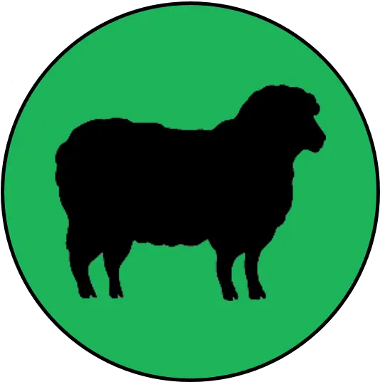 Black Sheep Silhouette in Green Circle