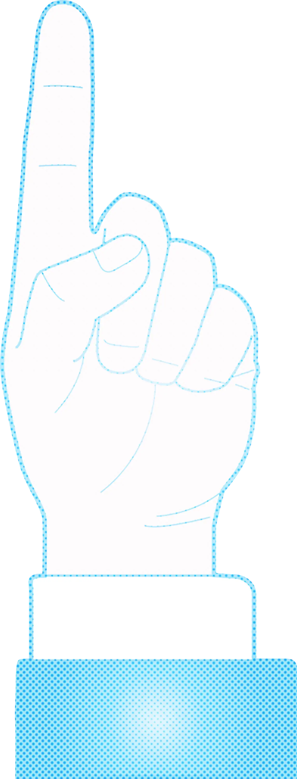 White Hand Pointing Upward Illustration