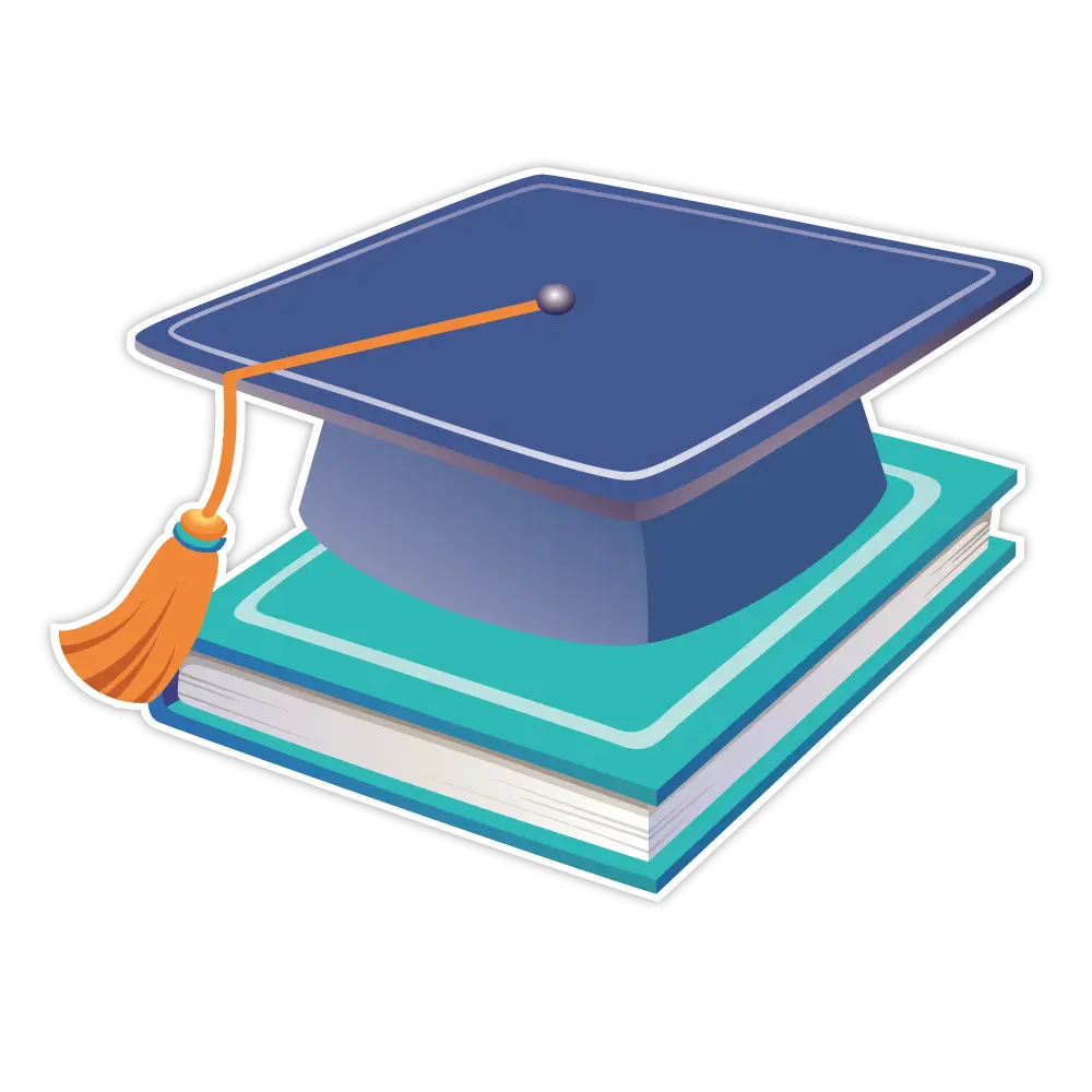 Graduation Cap on Books