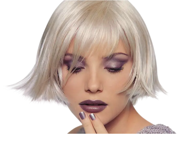 Woman with Blonde Hair and Makeup