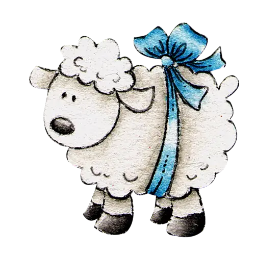 Cute Sheep with Bow