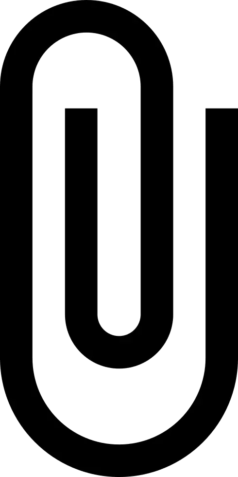 Black Paperclip Icon for Office Supplies