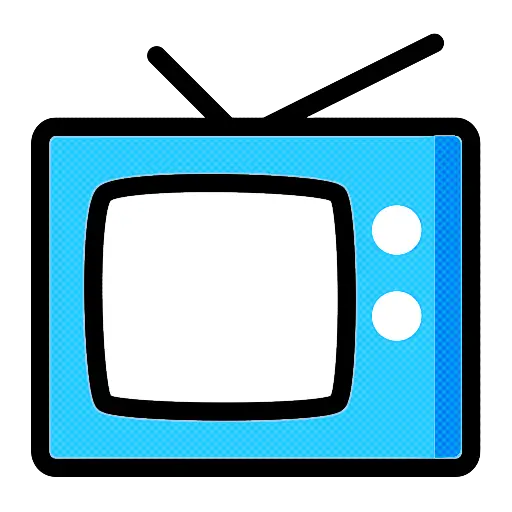 Blue Retro Television Cartoon Illustration