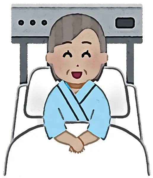 Elderly Patient in Hospital Illustration