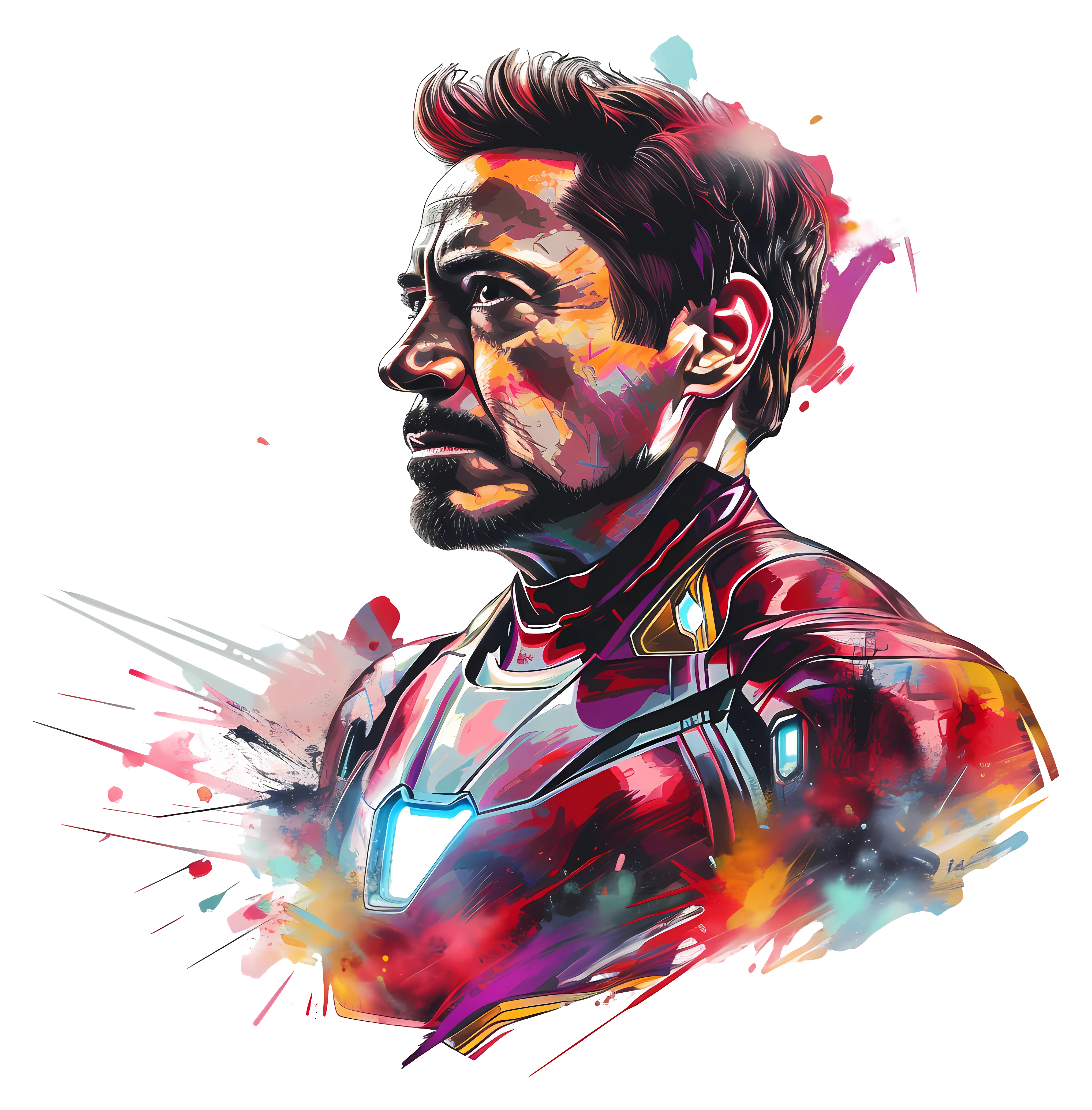 Watercolor Art of a Vibrant Superhero
