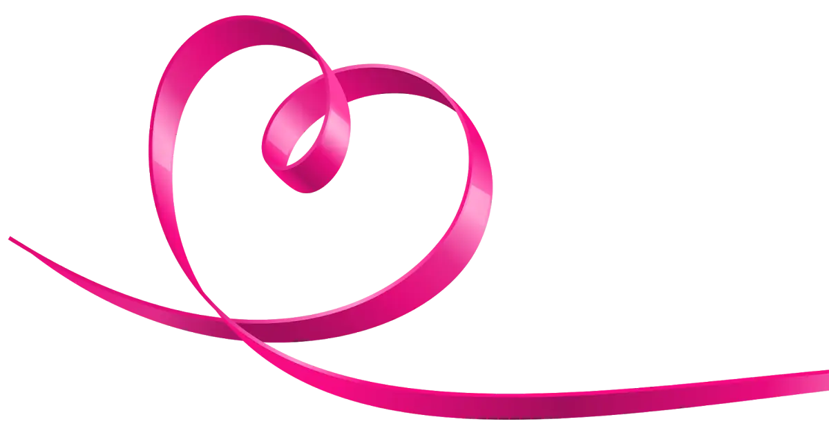 Pink Ribbon Shaped as a Heart